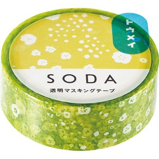 SODA 黃花田 透明紙膠帶 15mm