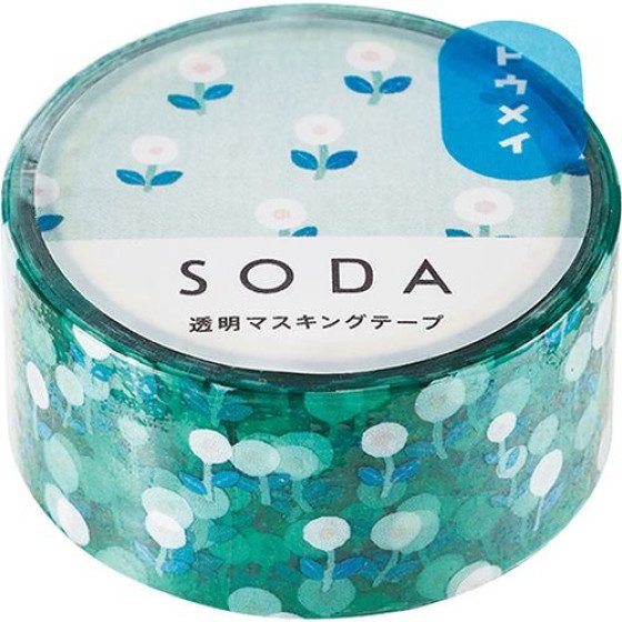 SODA 暖花 透明紙膠帶 20mm