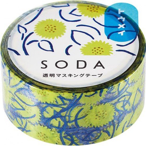 SODA 向日葵 透明紙膠帶 20mm