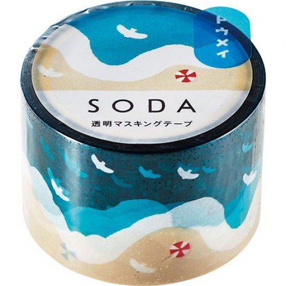 SODA 沙灘 透明紙膠帶 30mm