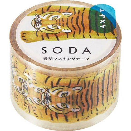 SODA 老虎 透明紙膠帶 30mm