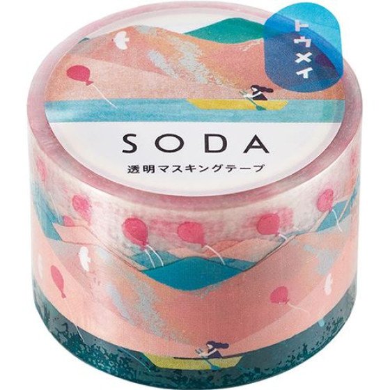 SODA 帶領 透明紙膠帶 30mm